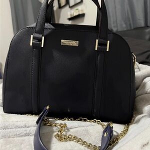 Kate Spade Navy Satchel with Gold Chain
